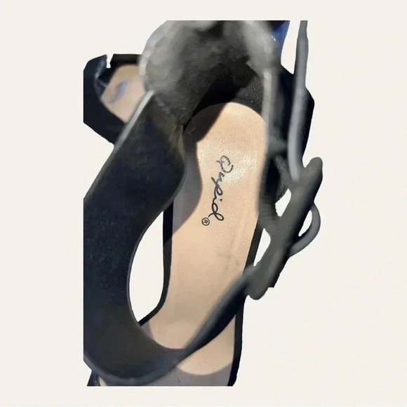 Qupid PLATFORM HEELS OMBRE COLORS HEELS BLACK VELVET SIZE 8 ANKLE STRAP‎ - Picture 8 of 10